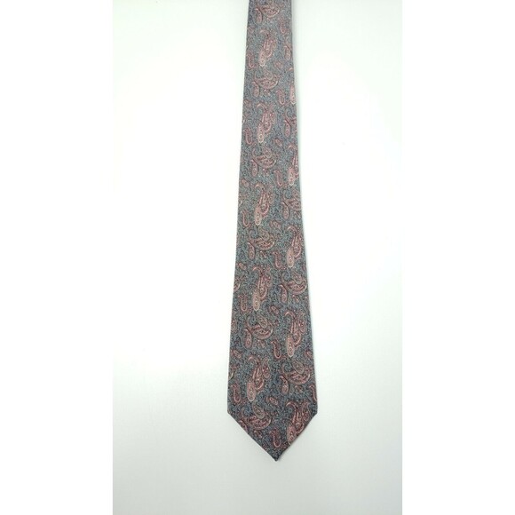 Vintage Pierre Balmain Paris Necktie Abstract Art  Paisley Pink Gray Italy short - Picture 2 of 3
